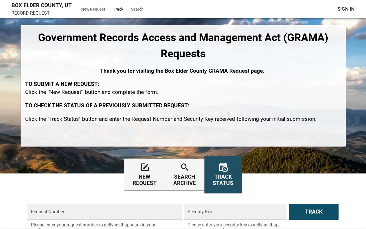Box Elder County GRAMA request route for a public city-court warrant document